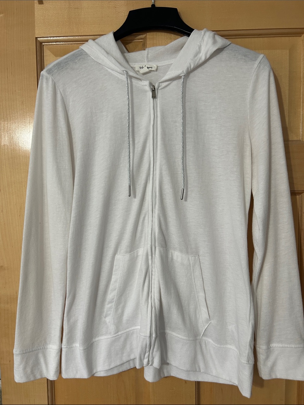 Tribal White Lightweight Hooded Zip-Up